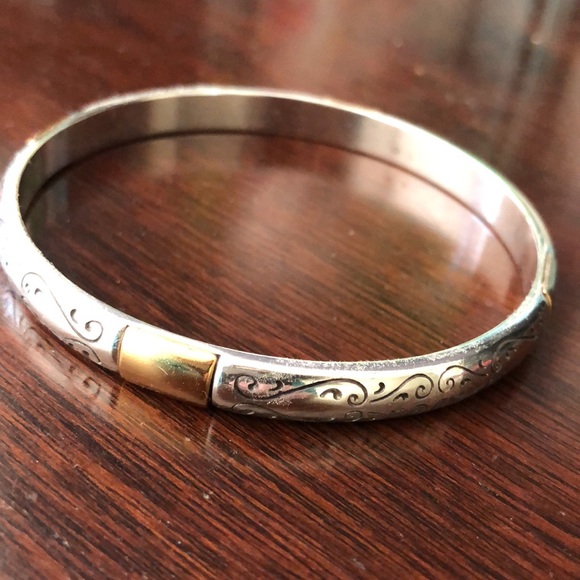 Brighton Venezia Two Tone Silver & Gold-Plated Bangle - Picture 3 of 7